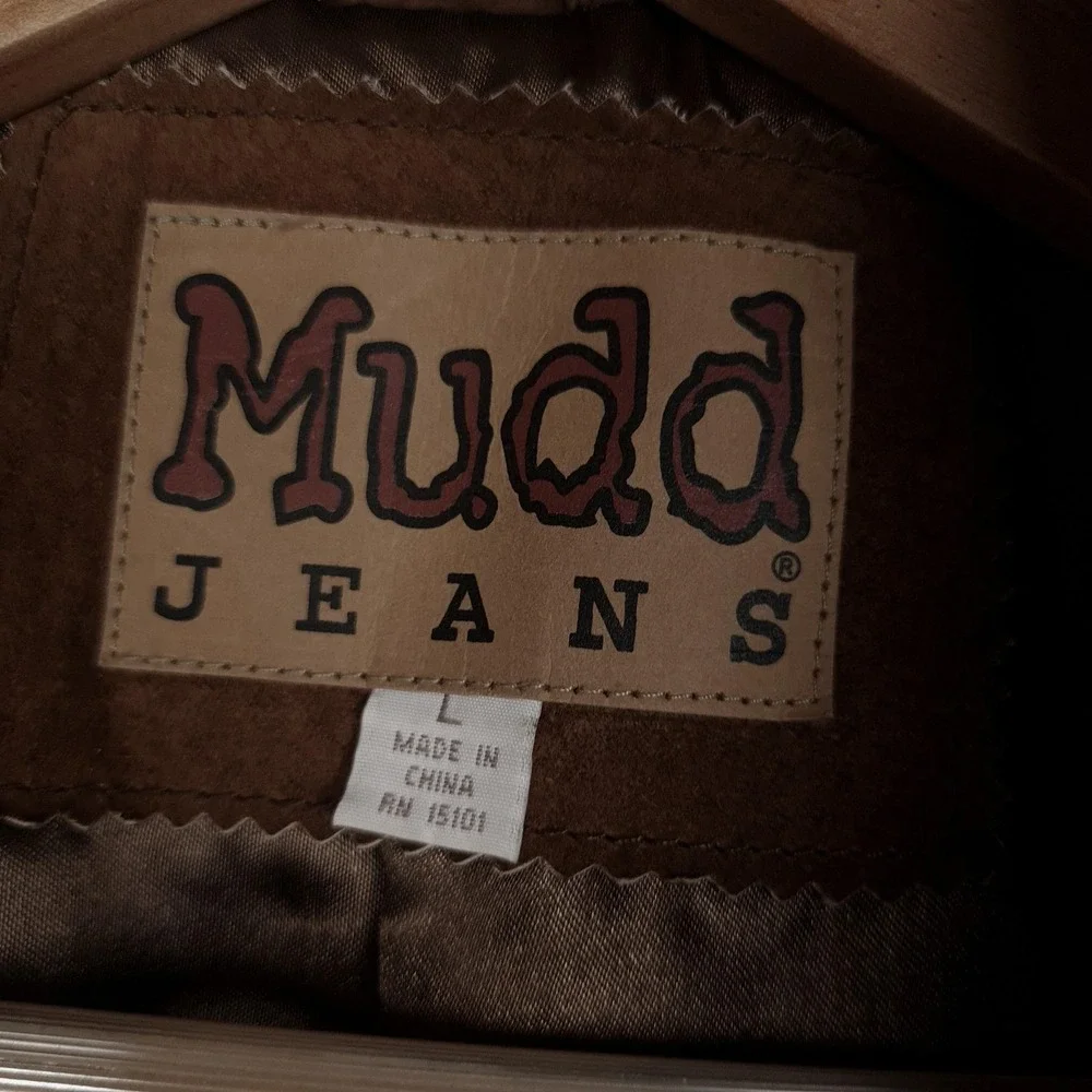 Vintage Y2K Mudd Suede Jacket Womens Large Brown Floral Embroidered Festival - Picture 15 of 16